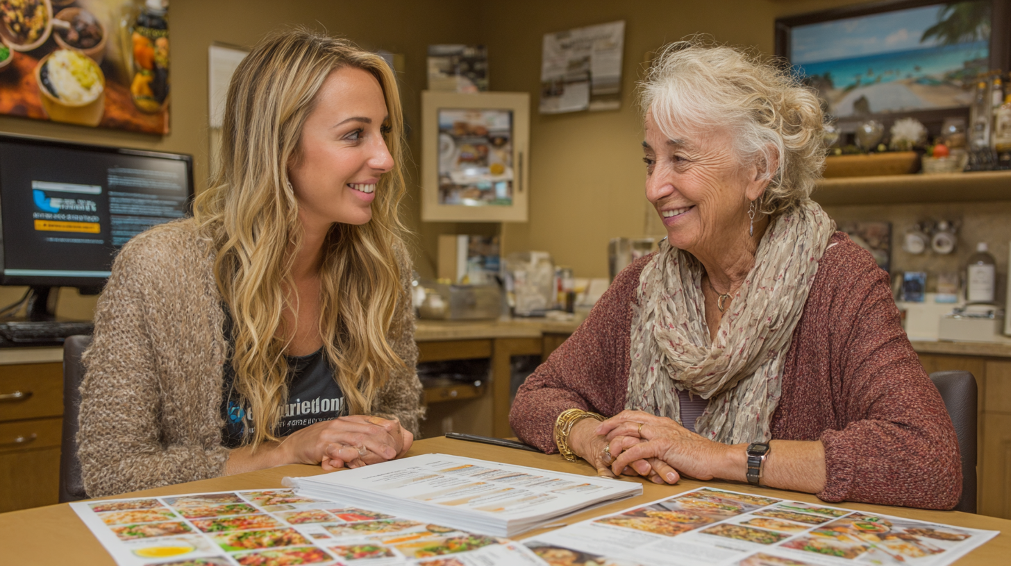 Echipa de nutriționiști trivensol lucrând cu seniori